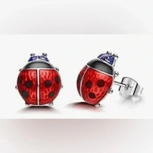 1 LEFT! HP! 🎉 Cute Mini Stainless Steel Ladybug Stud Earrings